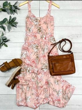 Women's Pink Floral Jumpsuit